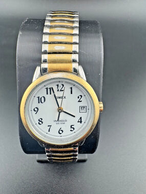 Vintage Timex Indiglo Two-Tone Ladies Watch Date WR30M